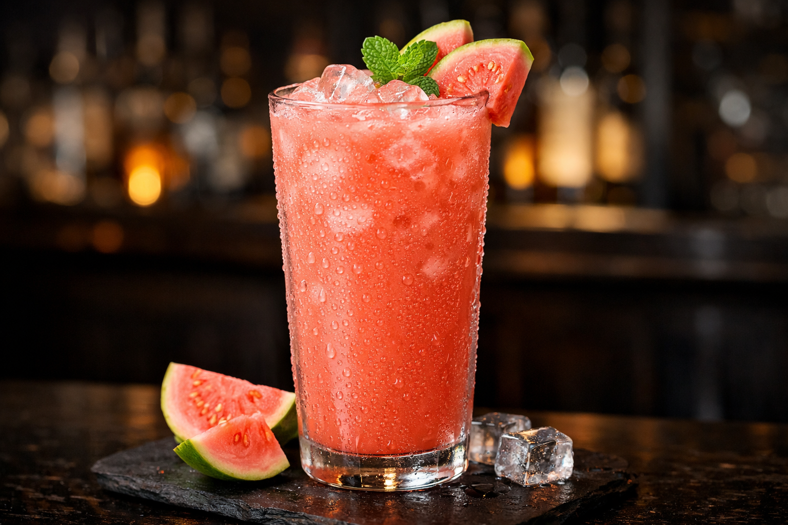 Batido tropical de guayaba en pantalla digital