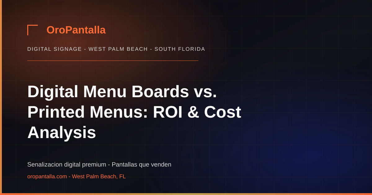 Digital Menu Boards vs. Printed Menus: Cost, Speed & ROI Analysis