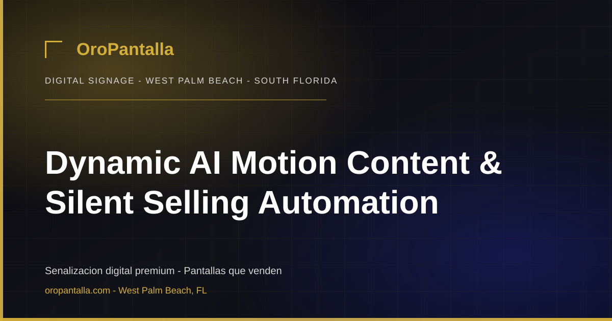 Dynamic AI Motion Content & Silent Selling Automation